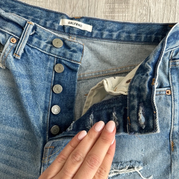 NWOT GRLFRND Karolina Ripped High Rise Straight Jeans in Ringo - Picture 5 of 10